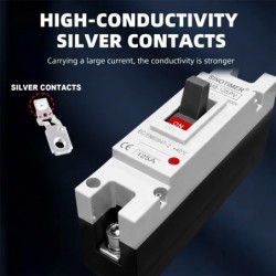 Siguranta automata DC PV SINOTIMER SM8-125PV, 125A, 1P, 600V DC, disjunctor fotovoltaic, protectie suprasarcina si scurtcircuit